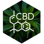 Vector image of CBD and drawn out hexagonal chemcial expression