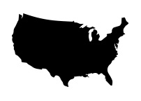 black outline of the United States