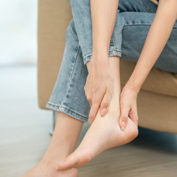 Woman with a painful ankle