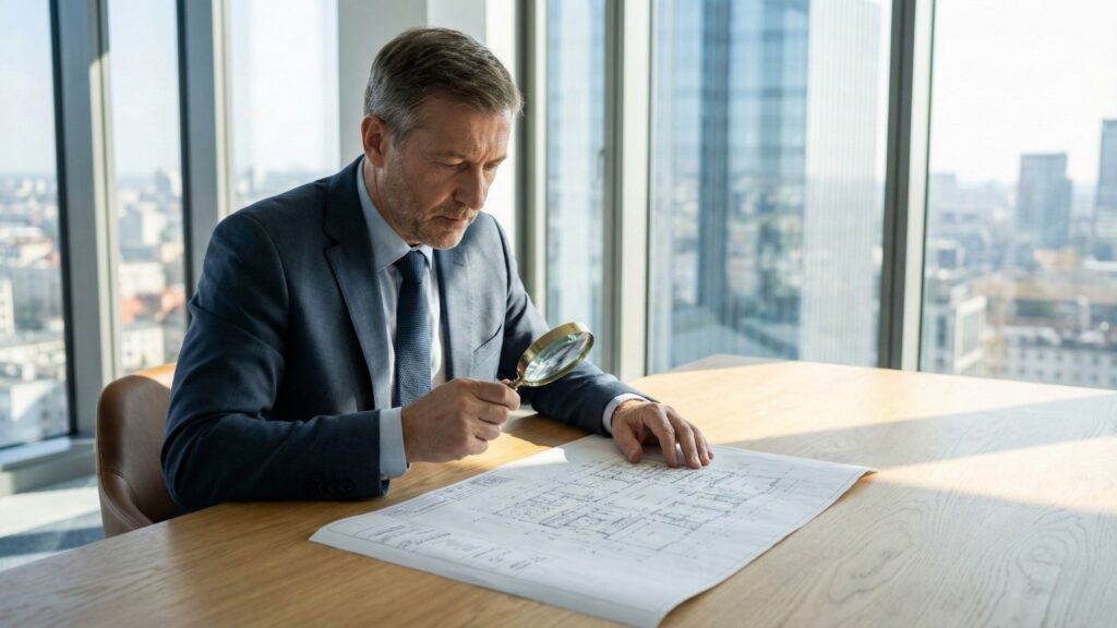 business man, going over documents